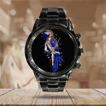 Discover Colorful Pop Art True Parrot Scarlet Macaw Parrot Bird Baseball Tees Calendar Steel Band Watch