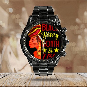 Discover Black History Month 247365 Inspirational Black Leaders Calendar Steel Band Watch