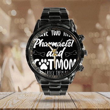 Discover Cute Cat Lover Pharmacist Cat Mom Pharmacist Pharmacy Tech Calendar Steel Band Watch