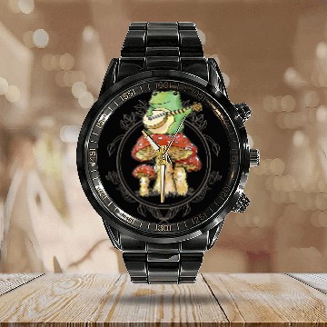 Discover Funny Banjo Frog Banjo Player Cottagecore Frog Playing Baseball Tees Calendar Steel Band Watch