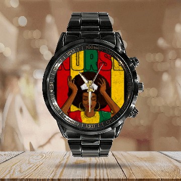 Discover Black History Months Women Girls Juneteenth nurses Baseball Tees Calendar Steel Band Watch