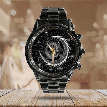 Discover Boho Moon Sun Astrology Gift Calendar Steel Band Watch