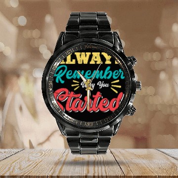 Discover Growth Always Remember Why You Started Entrepreneur Teacher Baseball Tees Calendar Steel Band Watch