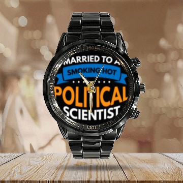 Discover Funny Political Scientist Political Science Pol Sci  4 Calendar Steel Band Watch