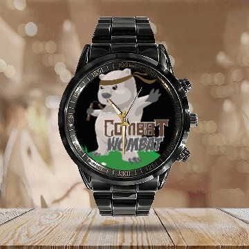 Discover Combat Wombat 2Funny Karate Wombat Martial Artist Gift Calendar Steel Band Watch