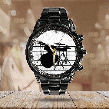 Discover Funny Drummer Kit Rock Artist Calendar Steel Band Watch