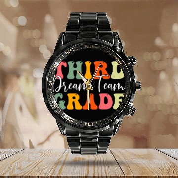 Discover Back To School Third Grade Dream Teacher Appreciation Team Calendar Steel Band Watch