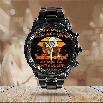 Discover Coffee Spelled Backwards Is Eeffoc Funny American Bald Eagle 21 Baseball Tees Calendar Steel Band Watch