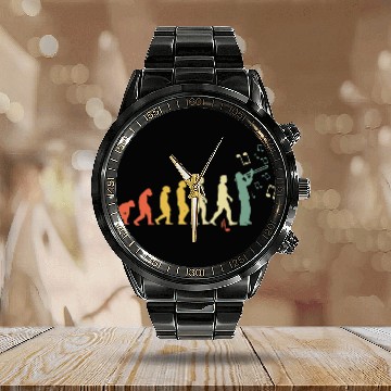 Discover Funny trombones Retro vintages Evolution Funny Trombone Calendar Steel Band Watch