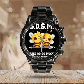 Discover Bees Do So Much For The Environment 3 Calendar Steel Band Watch