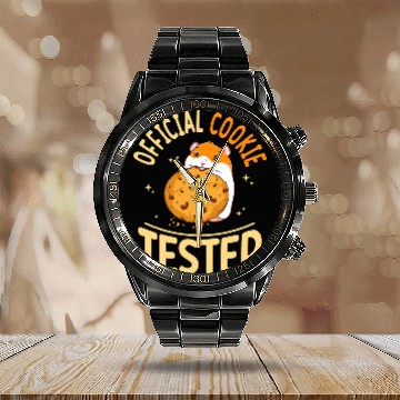 Discover Funny Official Cookie Tester Cute Hamster Lover Calendar Steel Band Watch