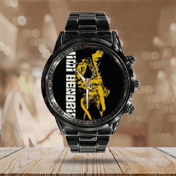 Discover Funny Guitar Jimi Hendrix Silhouette Guitarist Calendar Steel Band Watch