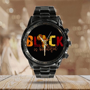 Discover Black Is Beautiful Black History Juneteenth Black Women Men Calendar Steel Band Watch