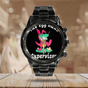 Discover Egg Hunt Supervisor Egg Hunt Easter Day Hunt Easter Bunny Calendar Steel Band Watch