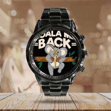 Discover Funny Bear Koala Me Back Funny Koala Upon a Tree Koala Outfit Koala Cute Bears Baseball Tees Calendar Steel Band Watch