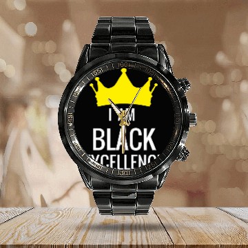 Discover I Am Black Excellence African History Inspirational Calendar Steel Band Watch