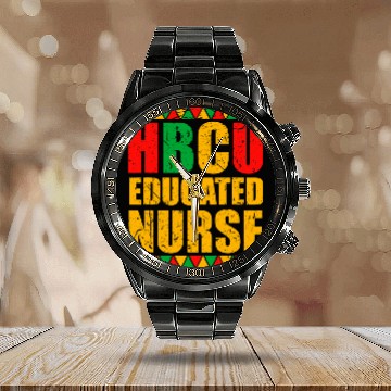 Discover HBCU Educated nurses Historical Black Alumni Calendar Steel Band Watch