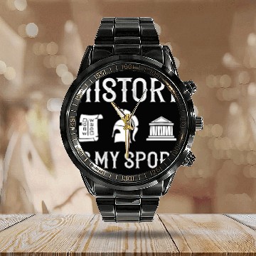 Discover History Teacher Lesson Professor Historian Egypt Rome 3 Zip Calendar Steel Band Watch