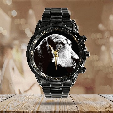 Discover Coonhound Pet Bluetick Coonhound Face Calendar Steel Band Watch