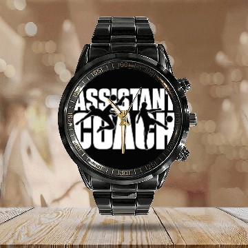 Discover Sport Soccer Assistant Soccer Coach Calendar Steel Band Watch