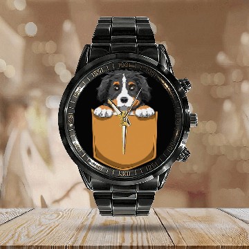Discover Bernese Mountain Pet Dog Pocket Dog Pocket Baseball Tees Calendar Steel Band Watch
