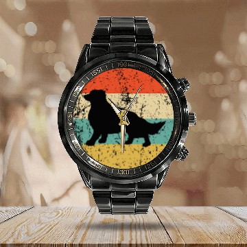 Discover Border Collie Pet Retro Border Collie Dog Breed Icon Baseball Tees Calendar Steel Band Watch
