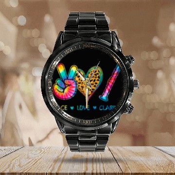Discover Funny Clarinet Peace Love Clarinet Tie Dye Zip Calendar Steel Band Watch