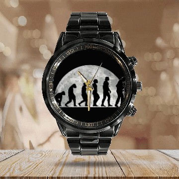 Discover Funny Saxophone Evolution Moon Jazz Saxophonist Baseball Tees Calendar Steel Band Watch