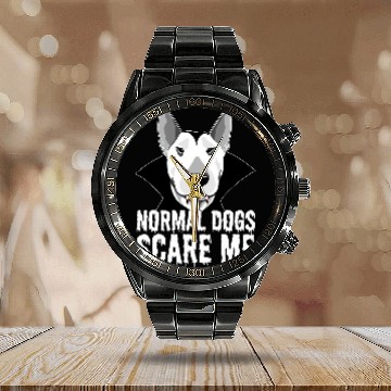 Discover Bull Terrier Pet vampire 1 Calendar Steel Band Watch
