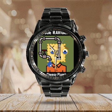 Discover Funny Violin Joe Ravioli The Cheesy Plumber Calendar Steel Band Watch