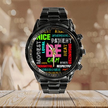 Discover Growth Mindset Positive Thinking Teacher Student Calendar Steel Band Watch