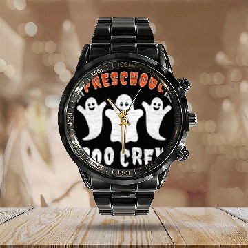 Discover Preschool Teacher Student Gift Halloween Boo Crew Calendar Steel Band Watch