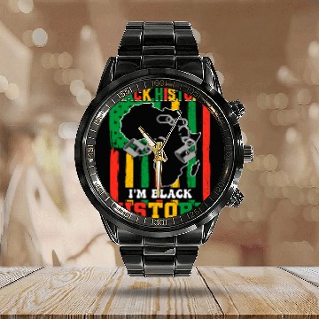 Discover Juneteenth Im Blackity Black African American Black History 2 Calendar Steel Band Watch