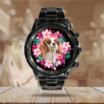 Discover Cavalier Pet Nostalgia Summer Cavalier King Charles Spaniel Calendar Steel Band Watch