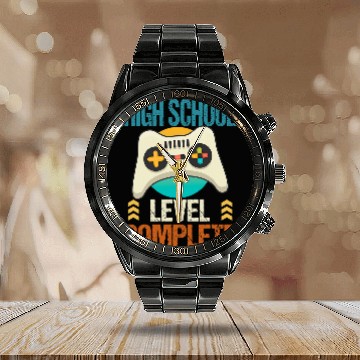 Discover High School Level Complete Gaming Senior Graduate Gamer 1 Calendar Steel Band Watch