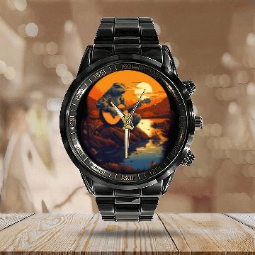 Discover Funny Guitar Mountain Lake Acoustic Guitar Toad 1 Calendar Steel Band Watch