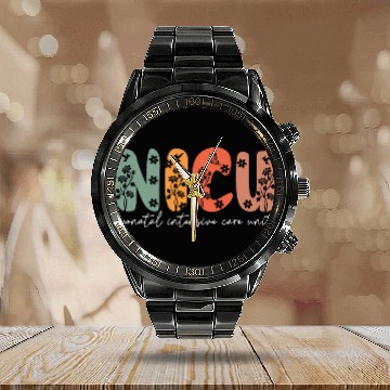 Discover Nicu nurses Floral NICU Boho Neonatal Intensive Care nurses Sp Calendar Steel Band Watch