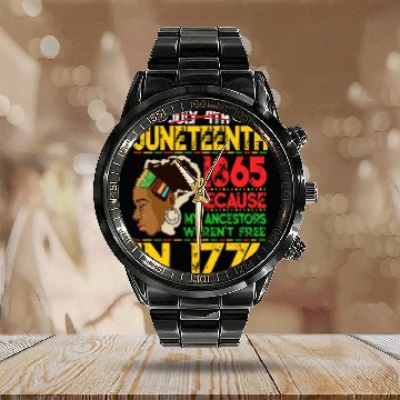 Discover Black Queen African Americans Juneteenth 2 Calendar Steel Band Watch