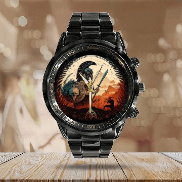 Discover Greek Warrior Gladiator Sparta Gladiator Helmet Spartan Calendar Steel Band Watch
