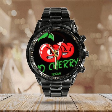 Discover Funny Cherries CoWorker No Cherry Picking Baseball Tees Calendar Steel Band Watch