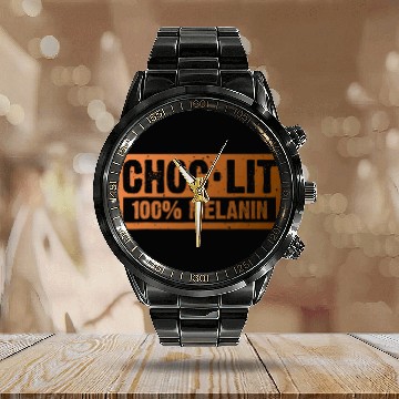 Discover ChocLIT 100 Melanin African American Black History Month 5 Calendar Steel Band Watch