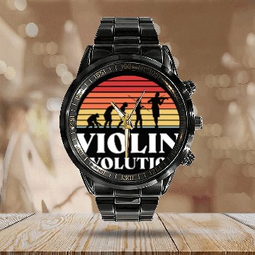 Discover Funny Violin Evolution Violin Violinist Instrument Classical Music Calendar Steel Band Watch