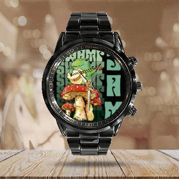 Discover Funny Banjo Frog Swamp Jam Frog Toad Calendar Steel Band Watch