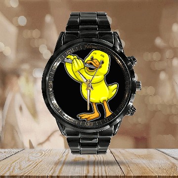 Discover Funny Flute Duck Musician Flute Music Baseball Tees Calendar Steel Band Watch