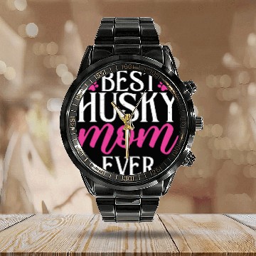 Discover Husky Pet bests Husky Mom Ever Husky Mom Zip Calendar Steel Band Watch