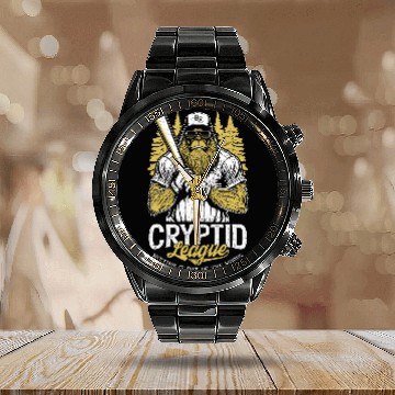 Discover Sport Baseball bigfoots Baseball Player Coachs Funny Cryptid League Sasquatch Calendar Steel Band Watch