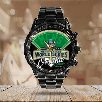 Discover Sport Baseball College World Series Baseball MCWS Officially Licensed Calendar Steel Band Watch