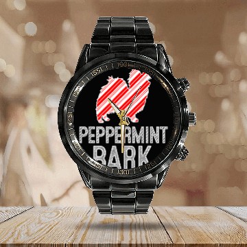 Discover Papillon Pet Peppermint Bark Christmas Baseball Tees Calendar Steel Band Watch