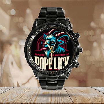 Discover Pope Lick Monster Legendary Creature Cryptozoology Cryptid 8 Baseball Tees Calendar Steel Band Watch