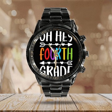 Discover Oh Hey Fourth Grade 4th Grade Teacher Studen Calendar Steel Band Watch